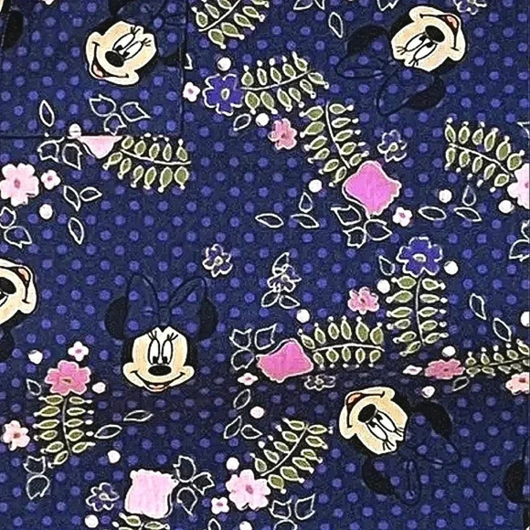 Disney Minnie Mouse Blue Pink Flower Stretch Pullover Midi Dress NWT - Picture 2 of 7
